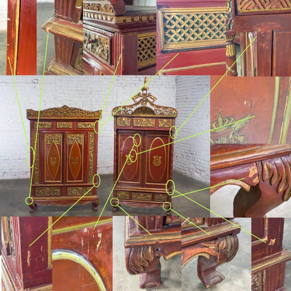 19th to Early 20th Century Indonesian Maduran Imperial Wedding or Jodang Dowry Chests for Bride & Groom a Pair