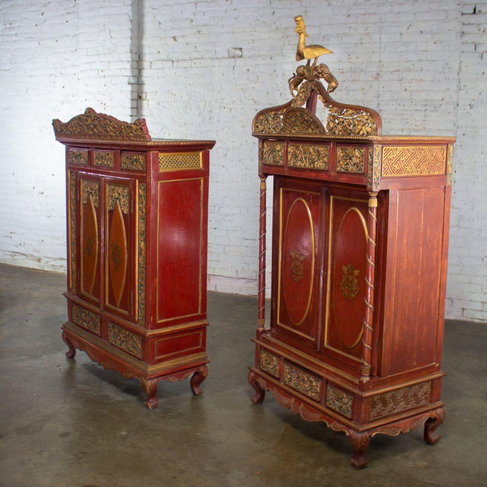 19th to Early 20th Century Indonesian Maduran Imperial Wedding or Jodang Dowry Chests for Bride & Groom a Pair