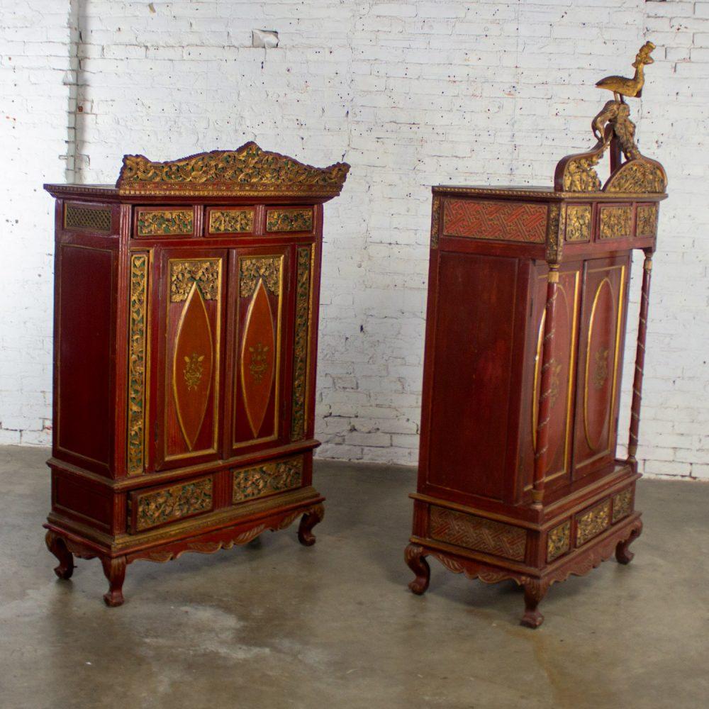 19th to Early 20th Century Indonesian Maduran Imperial Wedding or Jodang Dowry Chests for Bride & Groom a Pair