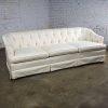 Late 20th Century Hollywood Regency Sofa w/Off White Brocade Fabric by Waters
