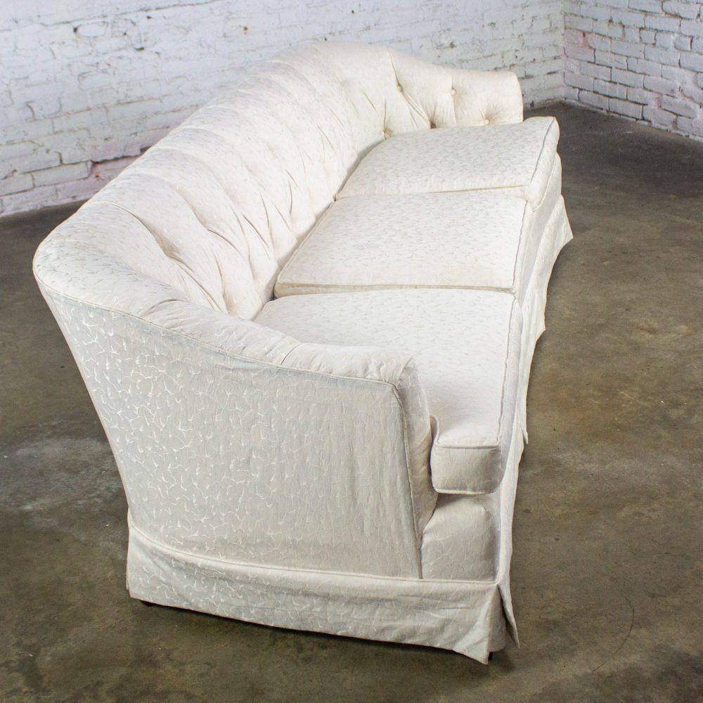 Late 20th Century Hollywood Regency Sofa w/Off White Brocade Fabric by Waters