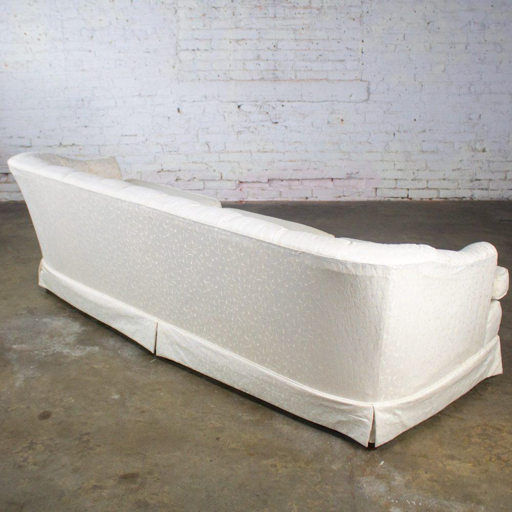 Late 20th Century Hollywood Regency Sofa w/Off White Brocade Fabric by Waters