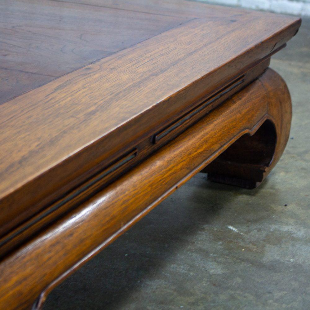 19th to Early 20th Century Chinese Ming Style Waisted Opium Bed or Monumental Coffee Table w/Chow Legs