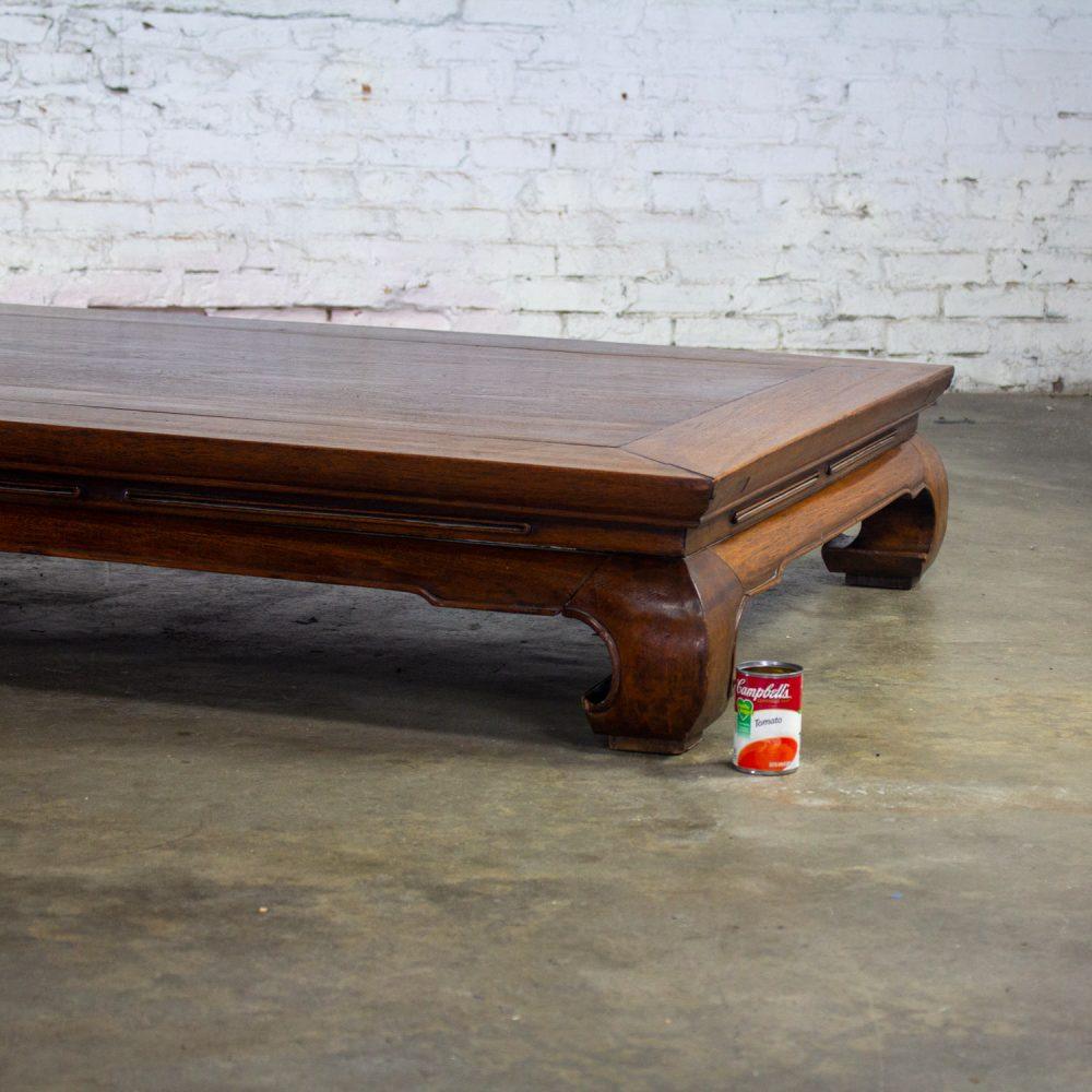 19th to Early 20th Century Chinese Ming Style Waisted Opium Bed or Monumental Coffee Table w/Chow Legs