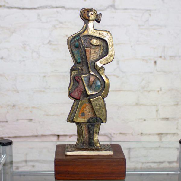 2002 Cubist Style Bronze Sculpture Signed by Jim Bass & Titled Homage to Nancy Keith #2 of 8