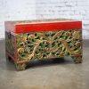 19th to Early 20th Century Indonesian Maduran Gilded Smaller Merchants Chest or Treasure Trunk