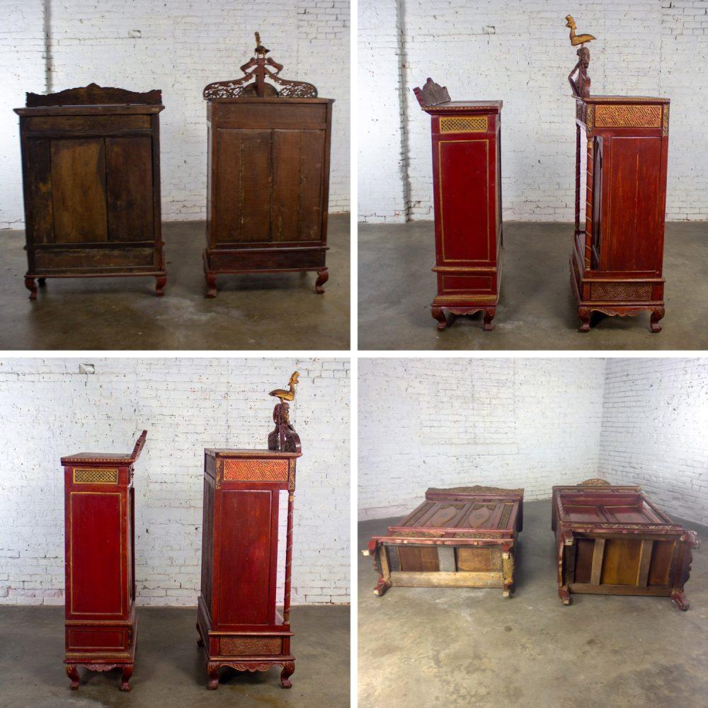 19th to Early 20th Century Indonesian Maduran Imperial Wedding or Jodang Dowry Chests for Bride & Groom a Pair