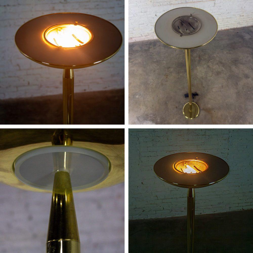 Late 20th Century Modern to Postmodern Brass Plated Torchier Floor Lamp