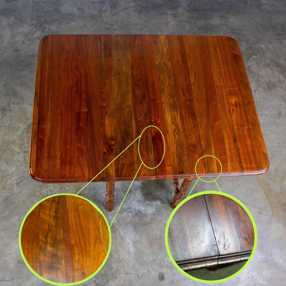 Late 19th to Early 20th Century William & Mary Style Dining Table Walnut Drop Leaf Expanding Gateleg by Abernathy