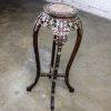 Late 19th to Early 20th Century Chinese Rosewood Plant Stand or Pedestal Table with Mother of Pearl Details