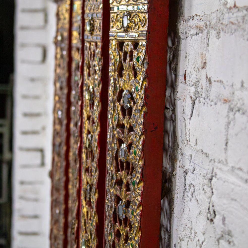 Late 19th to Early 21st Century Antique Burmese Carved Wall Hangings from an Orchestra Hsian Wain Drum a Pair