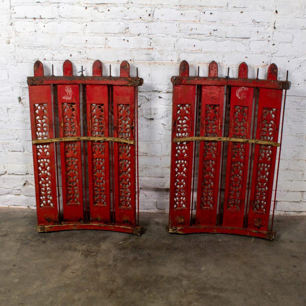 Late 19th to Early 21st Century Antique Burmese Carved Wall Hangings from an Orchestra Hsian Wain Drum a Pair