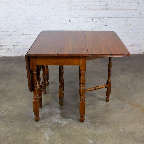 Late 19th to Early 20th Century William & Mary Style Dining Table Walnut Drop Leaf Expanding Gateleg by Abernathy