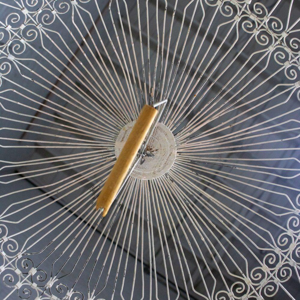 Early 20th Century Decorative Bird Cage Rustic North African Tunisian French Colonial White & Blue