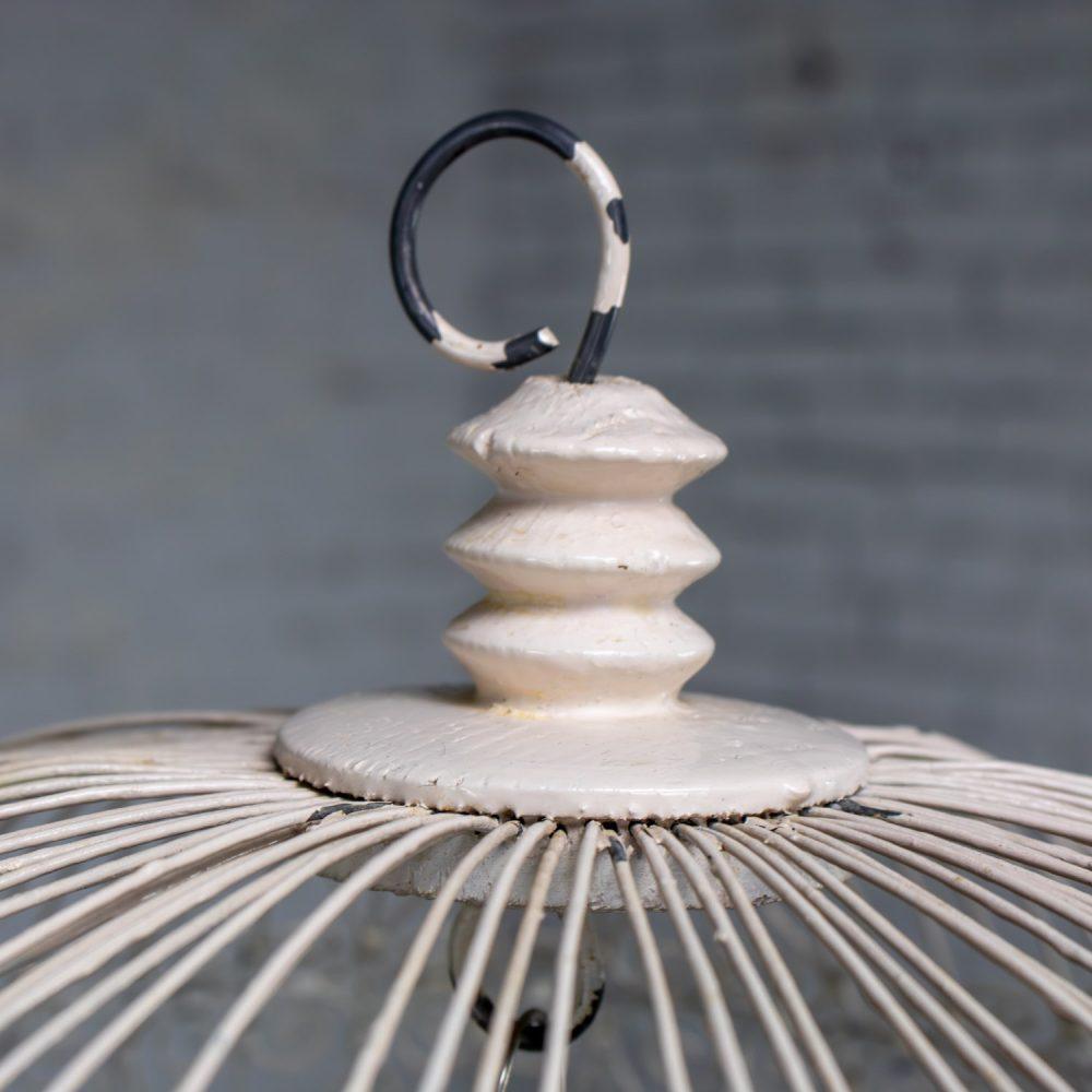 Early 20th Century Decorative Bird Cage Rustic North African Tunisian French Colonial White & Blue