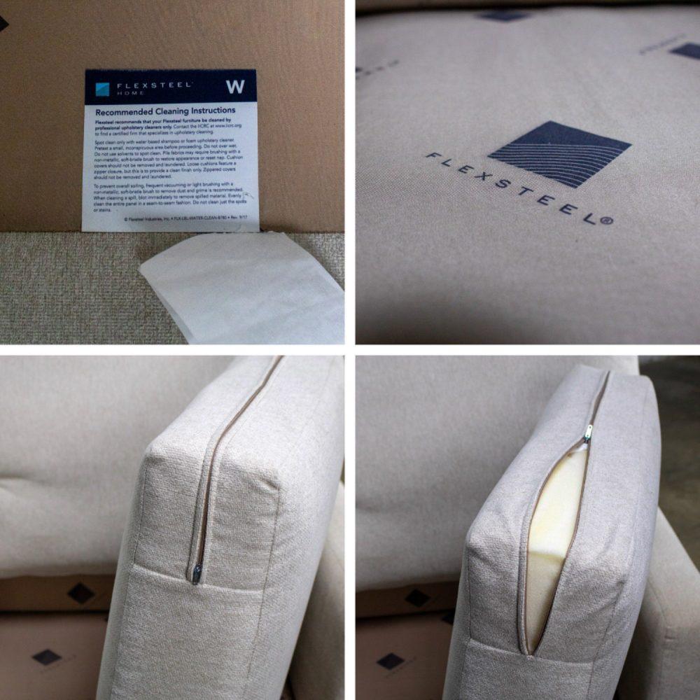 Early 21st Century Modern Lloyd Club or Accent Chair by Flexsteel Upholstered w/Beige Tweed Fabric