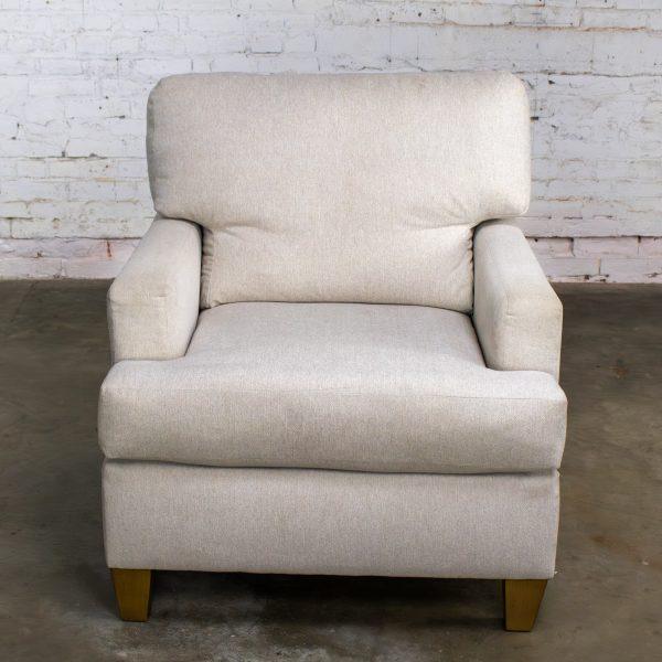 Early 21st Century Modern Lloyd Club or Accent Chair by Flexsteel Upholstered w/Beige Tweed Fabric
