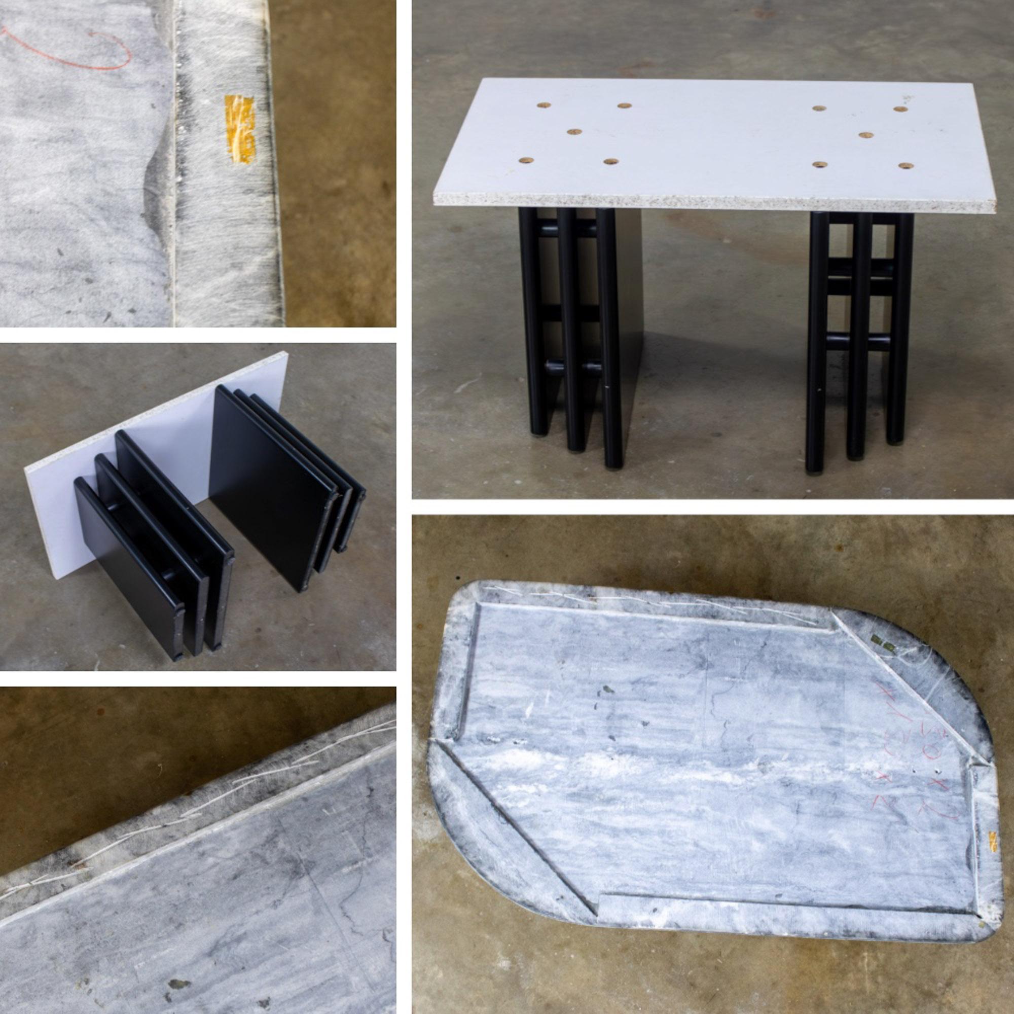 Late 20th Century Scandinavian Modern Coffee Table Marble Cat Eye Top by Bendixen Designs Made in Denmark