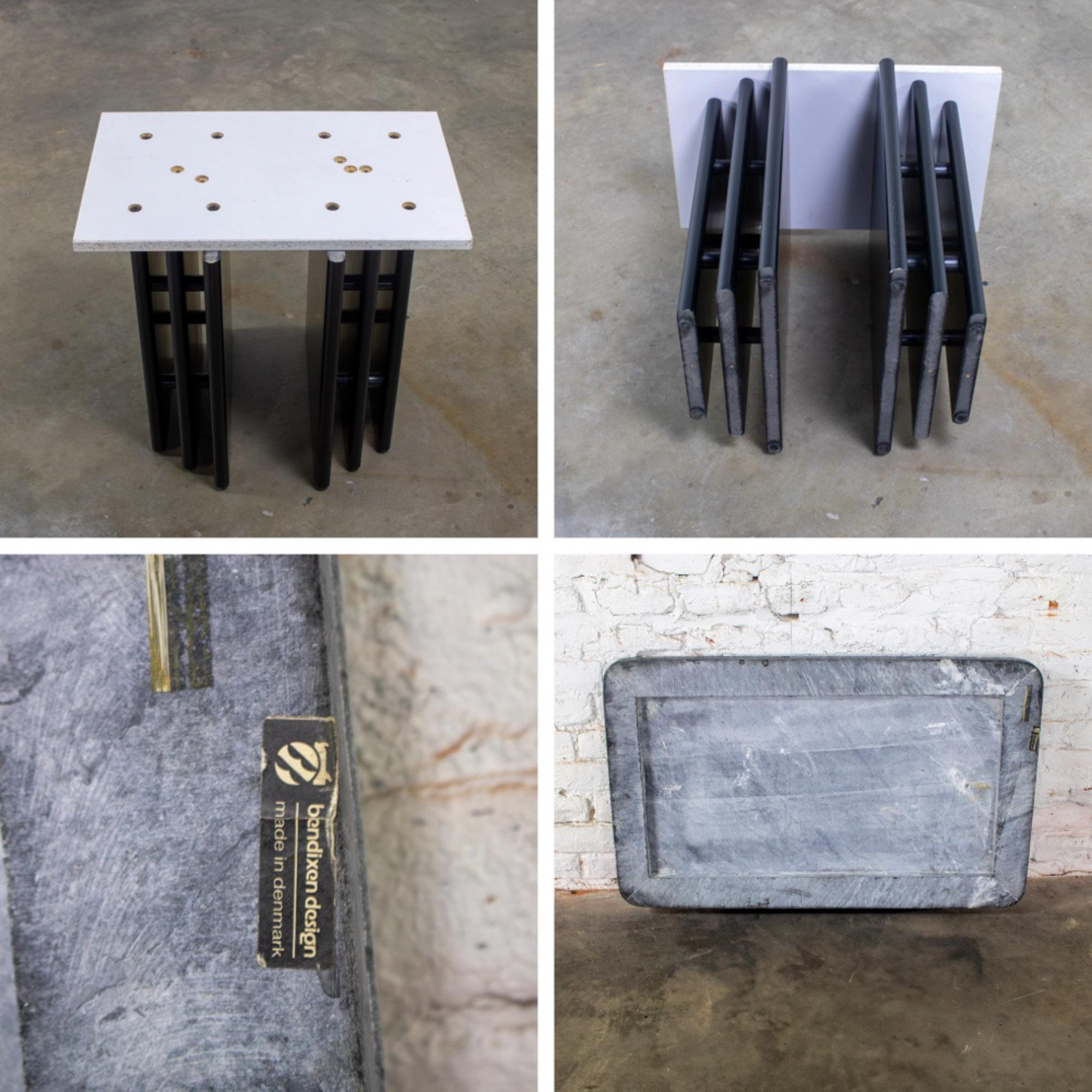 Late 20th Century Scandinavian Post Modern End or Side Table Marble Rectangle Top by Bendixen Designs Made in Denmark