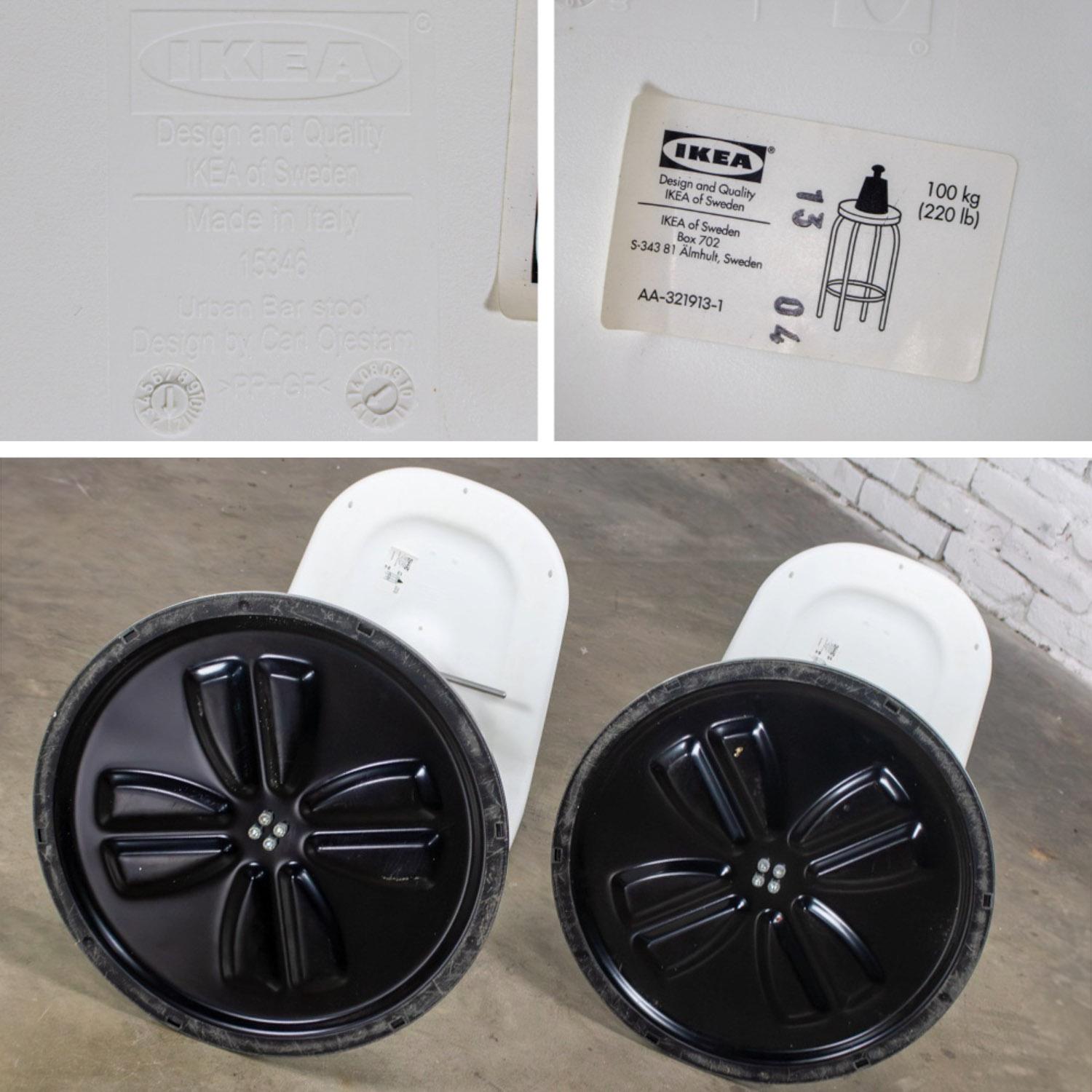 Early 21st Century Modern Vintage IKEA Urban Barstools Made in Italy by Carl Ojerstam a Pair