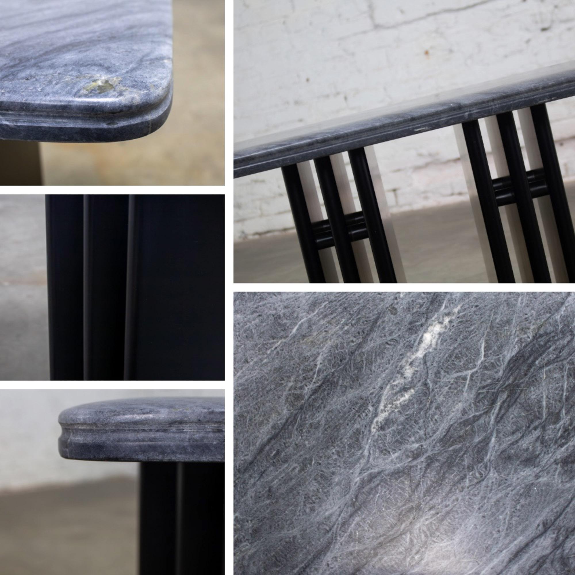 Late 20th Century Scandinavian Post Modern End or Side Table Marble Rectangle Top by Bendixen Designs Made in Denmark