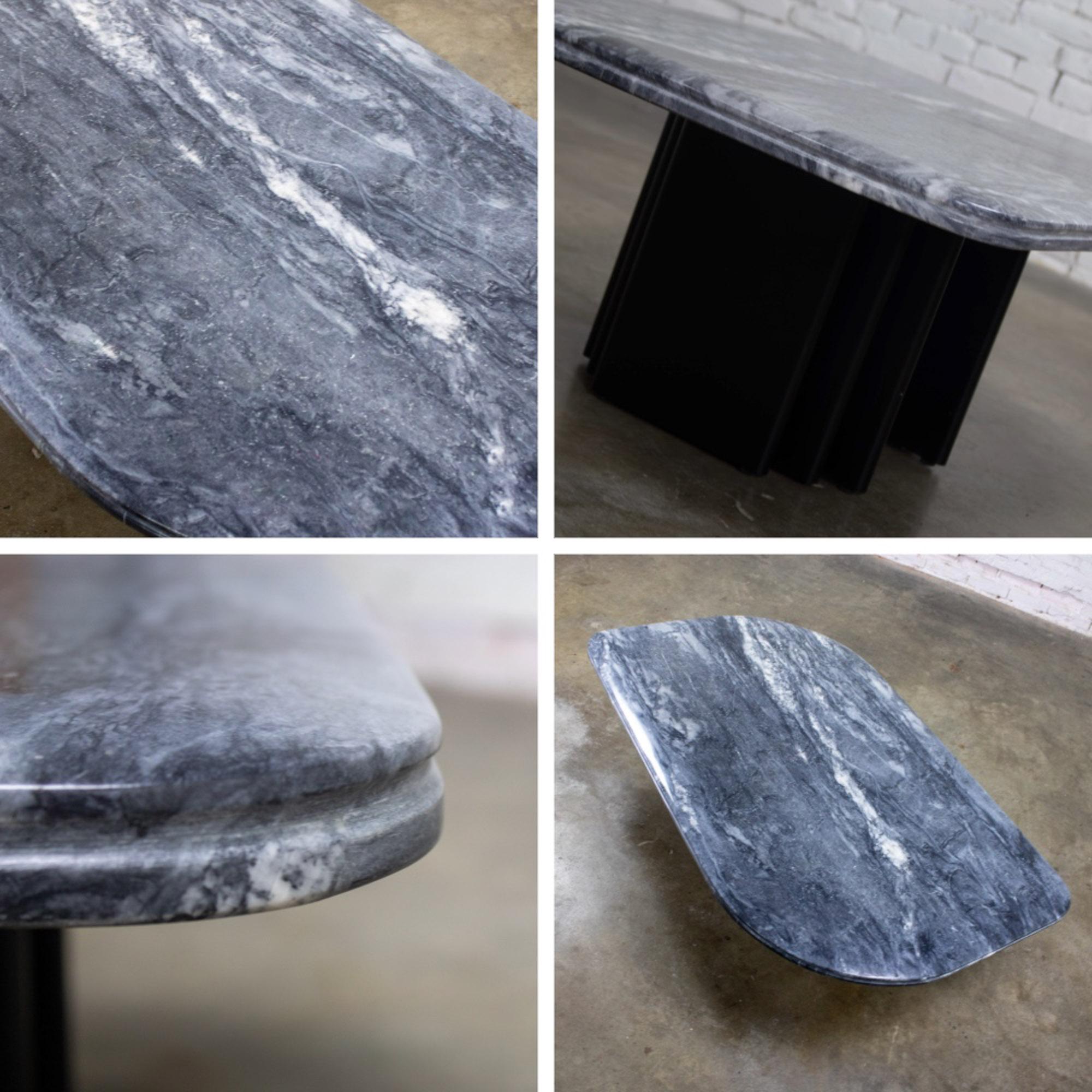 Late 20th Century Scandinavian Modern Coffee Table Marble Cat Eye Top by Bendixen Designs Made in Denmark