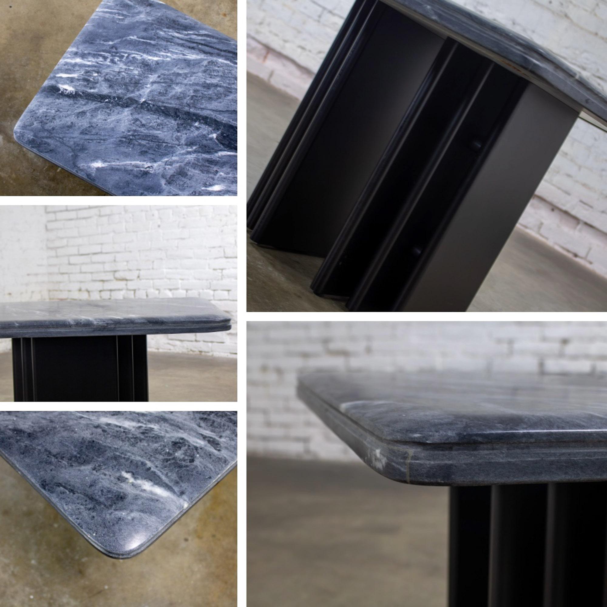 NOTE: If you love this double pedestal & marble top end or side table, we have several other matching pieces by Bendixen Designs listed separately here for sale if they are still available.