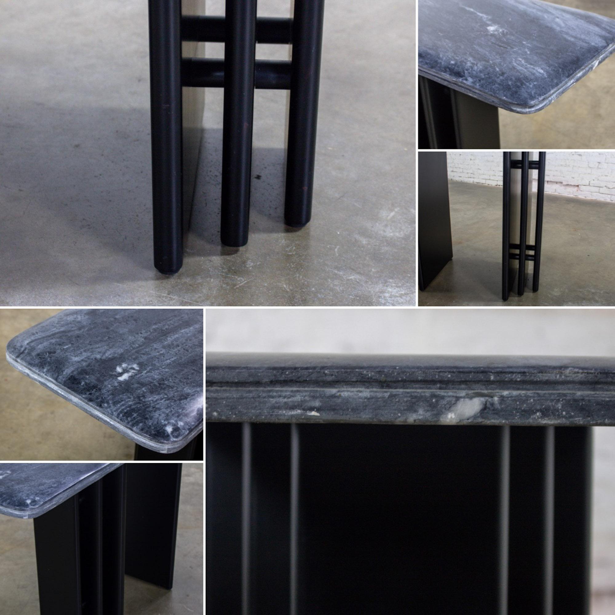 Late 20th Century Scandinavian Post Modern Sofa or Console Table Marble Rectangle Top by Bendixen Designs Made in Denmark