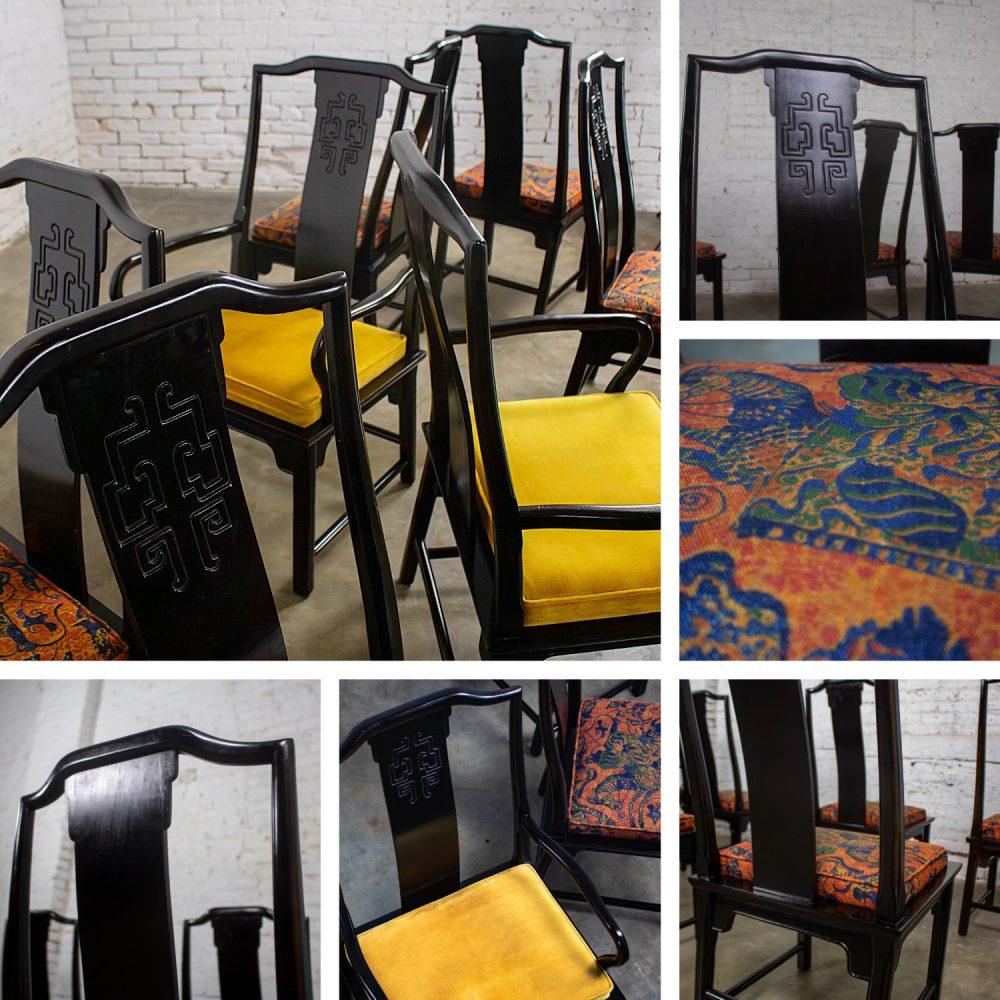 1975-1998 Chin Hua Dining Chairs Set of Eight 4 Side & 2 Armchairs by Raymond K. Sobota for Century Furniture