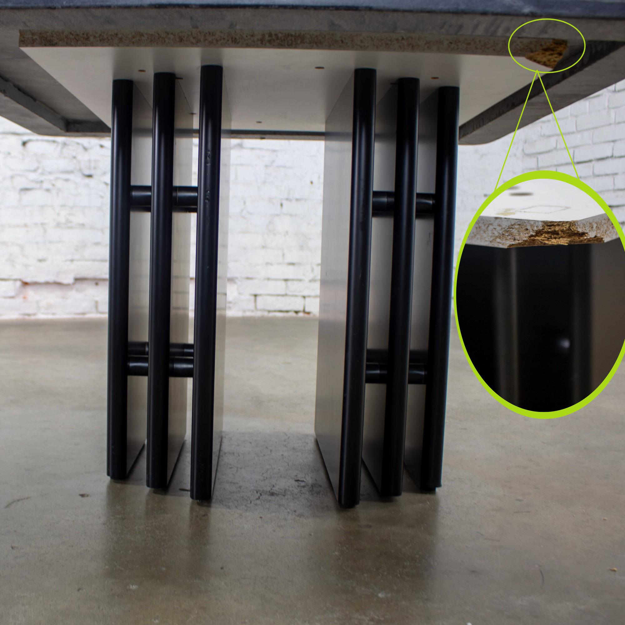 NOTE: If you love this double pedestal & marble top end or side table, we have several other matching pieces by Bendixen Designs listed separately here for sale if they are still available.