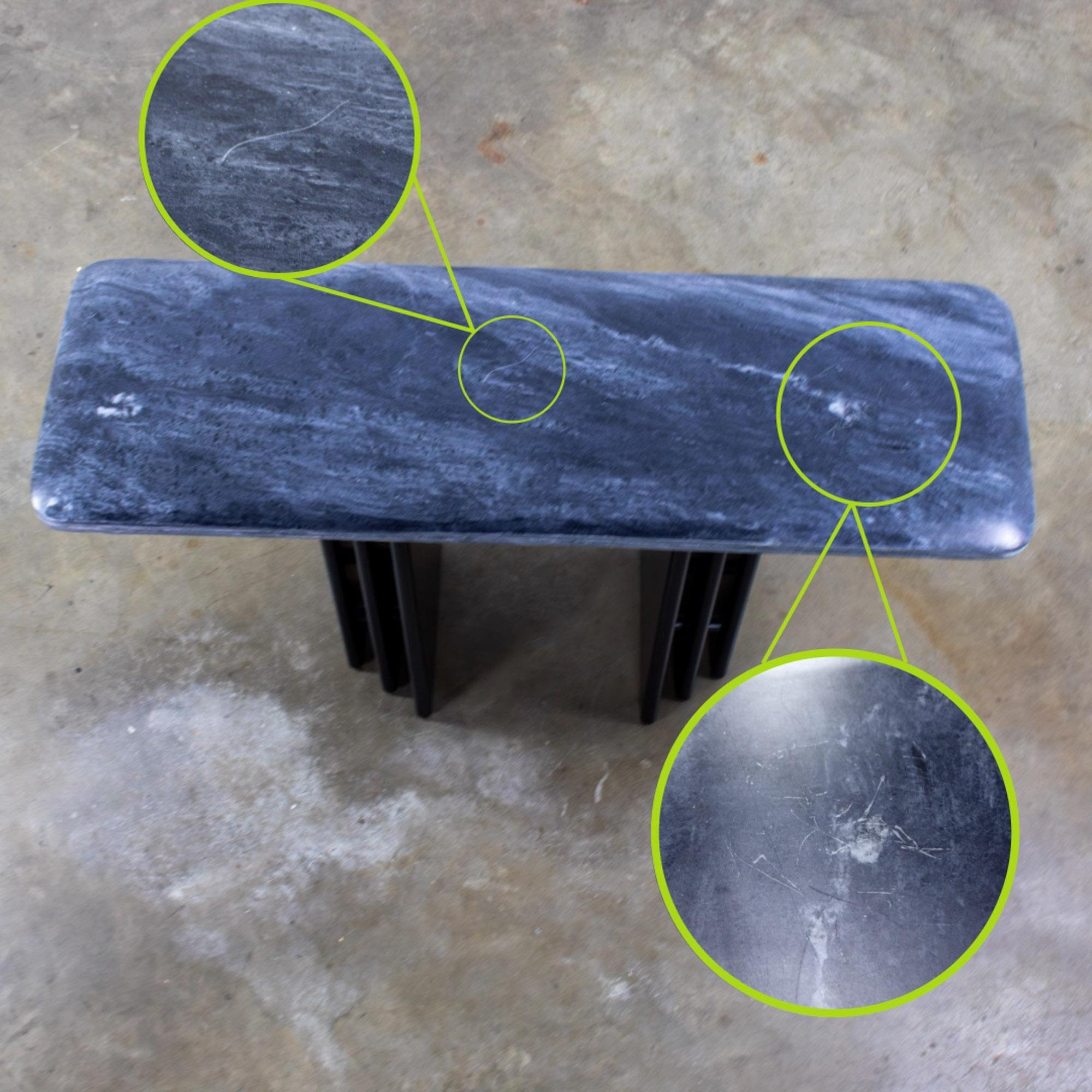 Late 20th Century Scandinavian Post Modern Sofa or Console Table Marble Rectangle Top by Bendixen Designs Made in Denmark