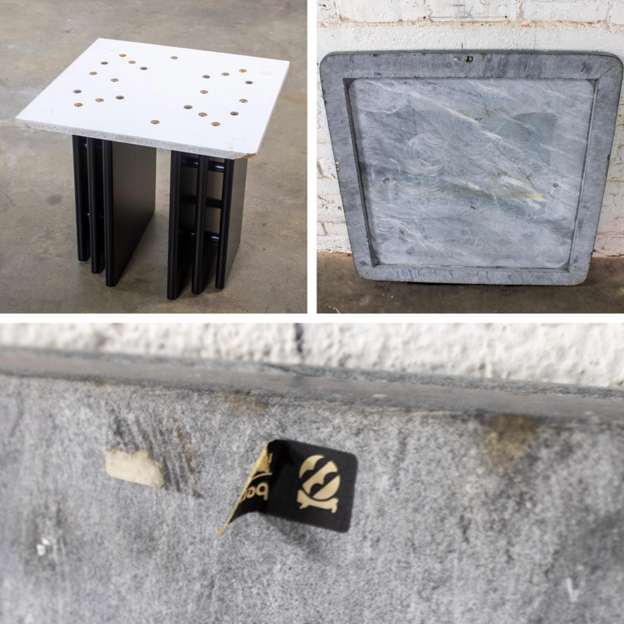 NOTE: If you love this double pedestal & marble top end or side table, we have several other matching pieces by Bendixen Designs listed separately here for sale if they are still available.