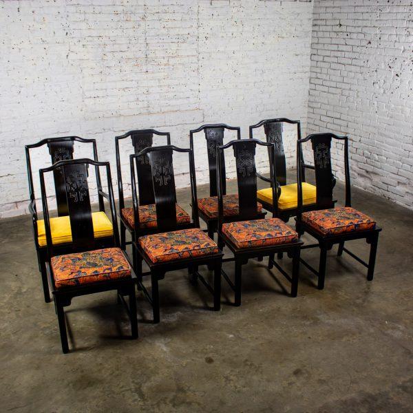 1975-1998 Chin Hua Dining Chairs Set of Eight 4 Side & 2 Armchairs by Raymond K. Sobota for Century Furniture