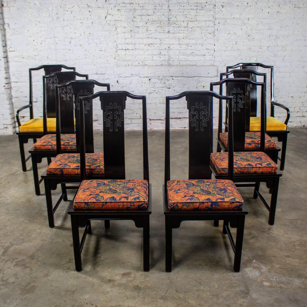 1975-1998 Chin Hua Dining Chairs Set of Eight 4 Side & 2 Armchairs by Raymond K. Sobota for Century Furniture