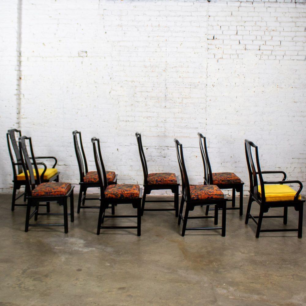 1975-1998 Chin Hua Dining Chairs Set of Eight 4 Side & 2 Armchairs by Raymond K. Sobota for Century Furniture