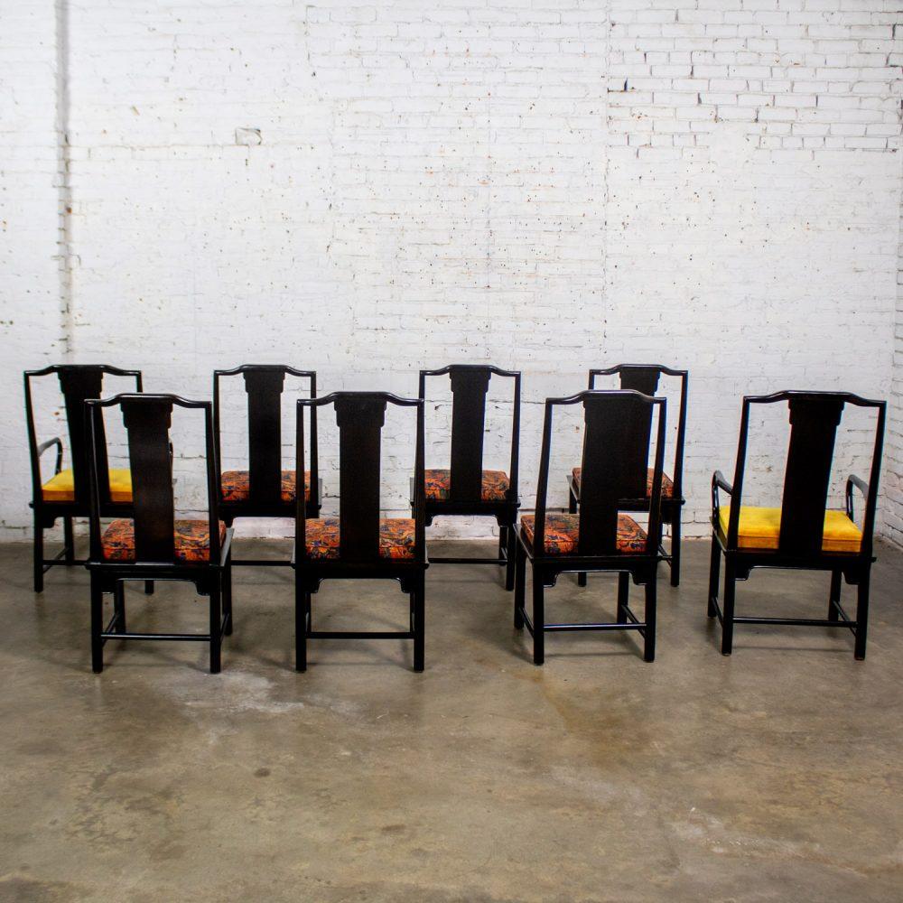 1975-1998 Chin Hua Dining Chairs Set of Eight 4 Side & 2 Armchairs by Raymond K. Sobota for Century Furniture