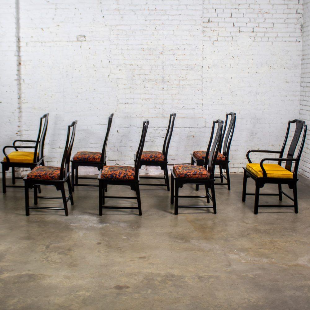 1975-1998 Chin Hua Dining Chairs Set of Eight 4 Side & 2 Armchairs by Raymond K. Sobota for Century Furniture