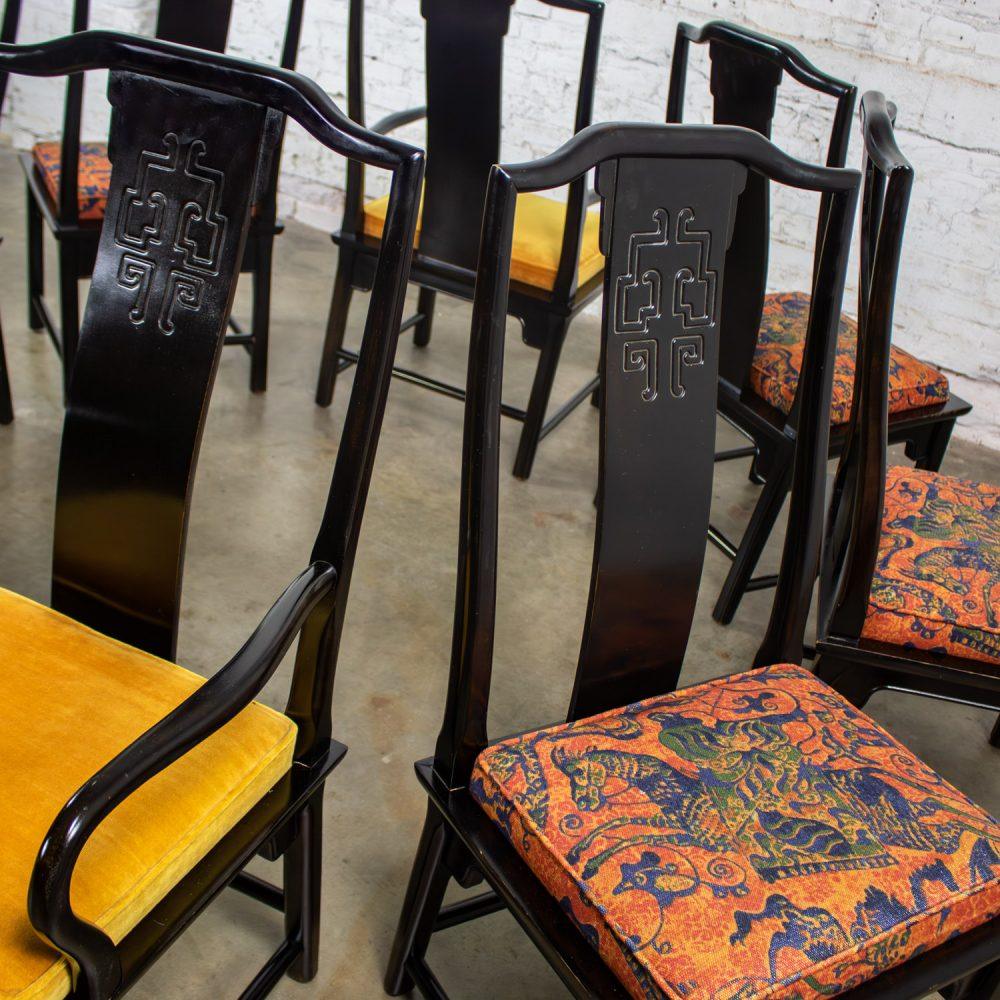 1975-1998 Chin Hua Dining Chairs Set of Eight 4 Side & 2 Armchairs by Raymond K. Sobota for Century Furniture