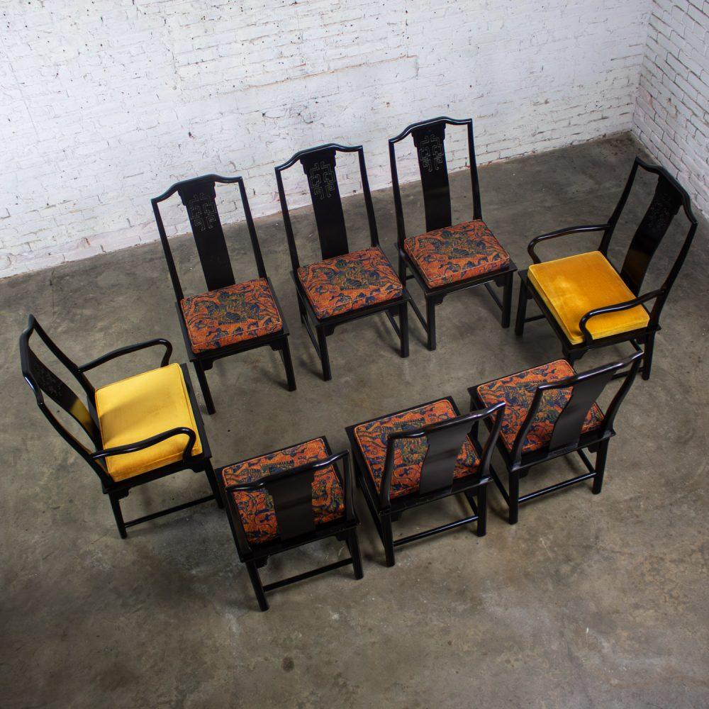 1975-1998 Chin Hua Dining Chairs Set of Eight 4 Side & 2 Armchairs by Raymond K. Sobota for Century Furniture
