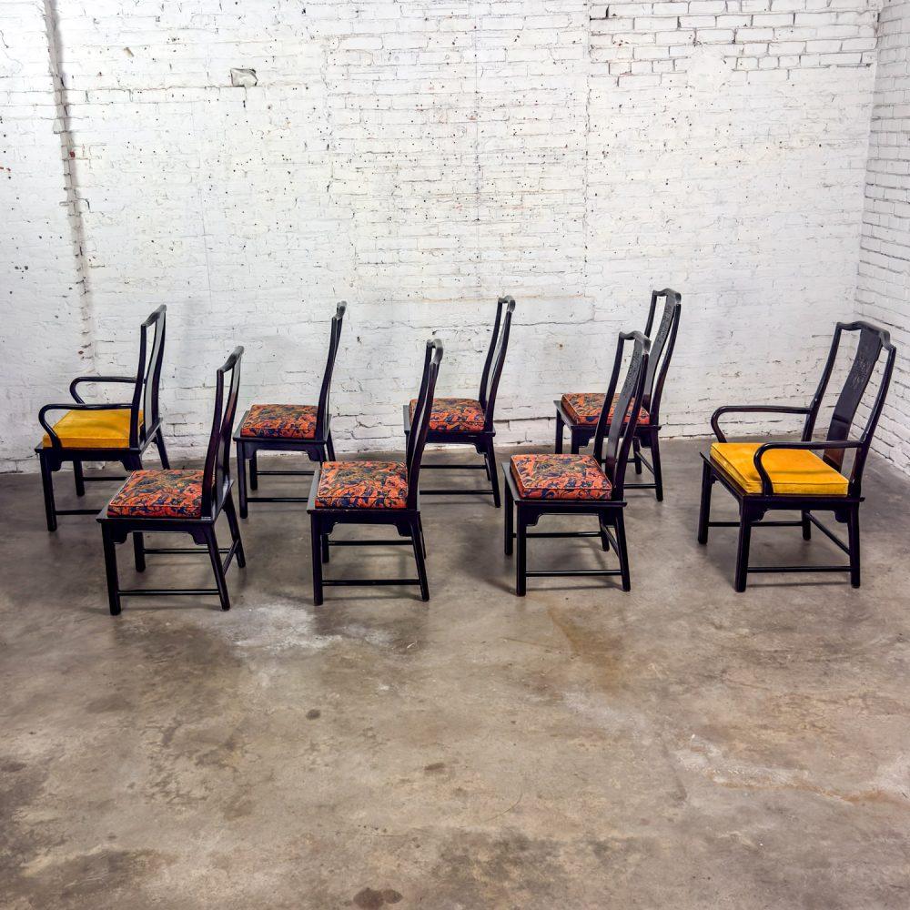 1975-1998 Chin Hua Dining Chairs Set of Eight 4 Side & 2 Armchairs by Raymond K. Sobota for Century Furniture