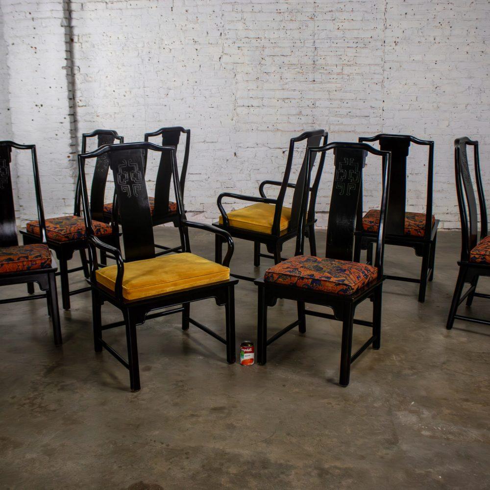 1975-1998 Chin Hua Dining Chairs Set of Eight 4 Side & 2 Armchairs by Raymond K. Sobota for Century Furniture