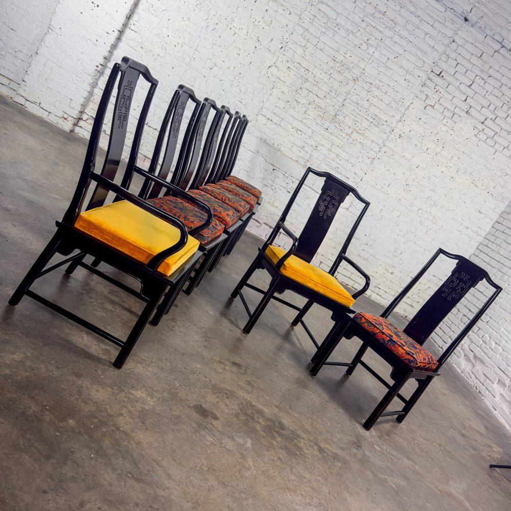 1975-1998 Chin Hua Dining Chairs Set of Eight 4 Side & 2 Armchairs by Raymond K. Sobota for Century Furniture