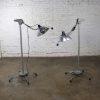 Mid-20th Century Industrial Surgical Floor Lamps Metal Frames & 4 Prong Bases w/Casters by Wilmot Castle Co.