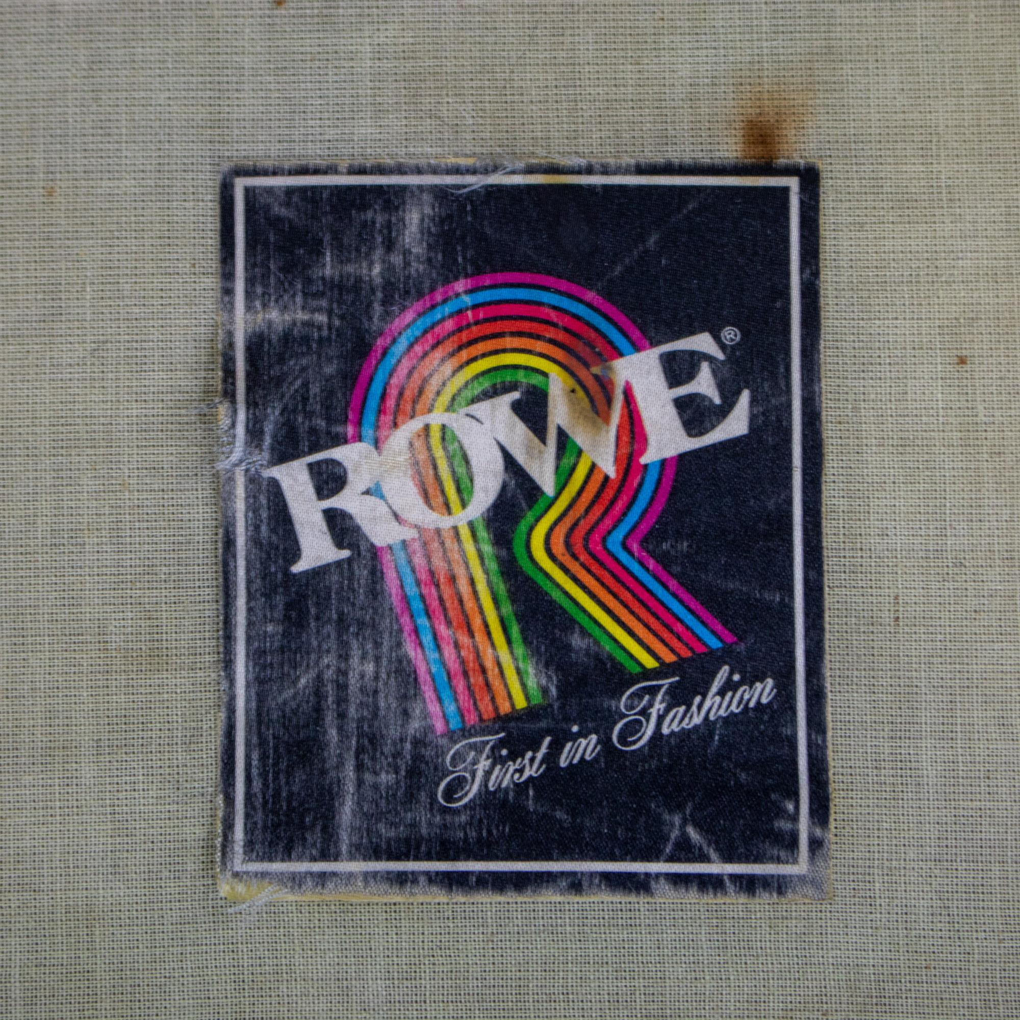 Late 20th Century Camelback Sofa w/Multicolored Patchwork Fabric & Tight Back by Rowe Furniture