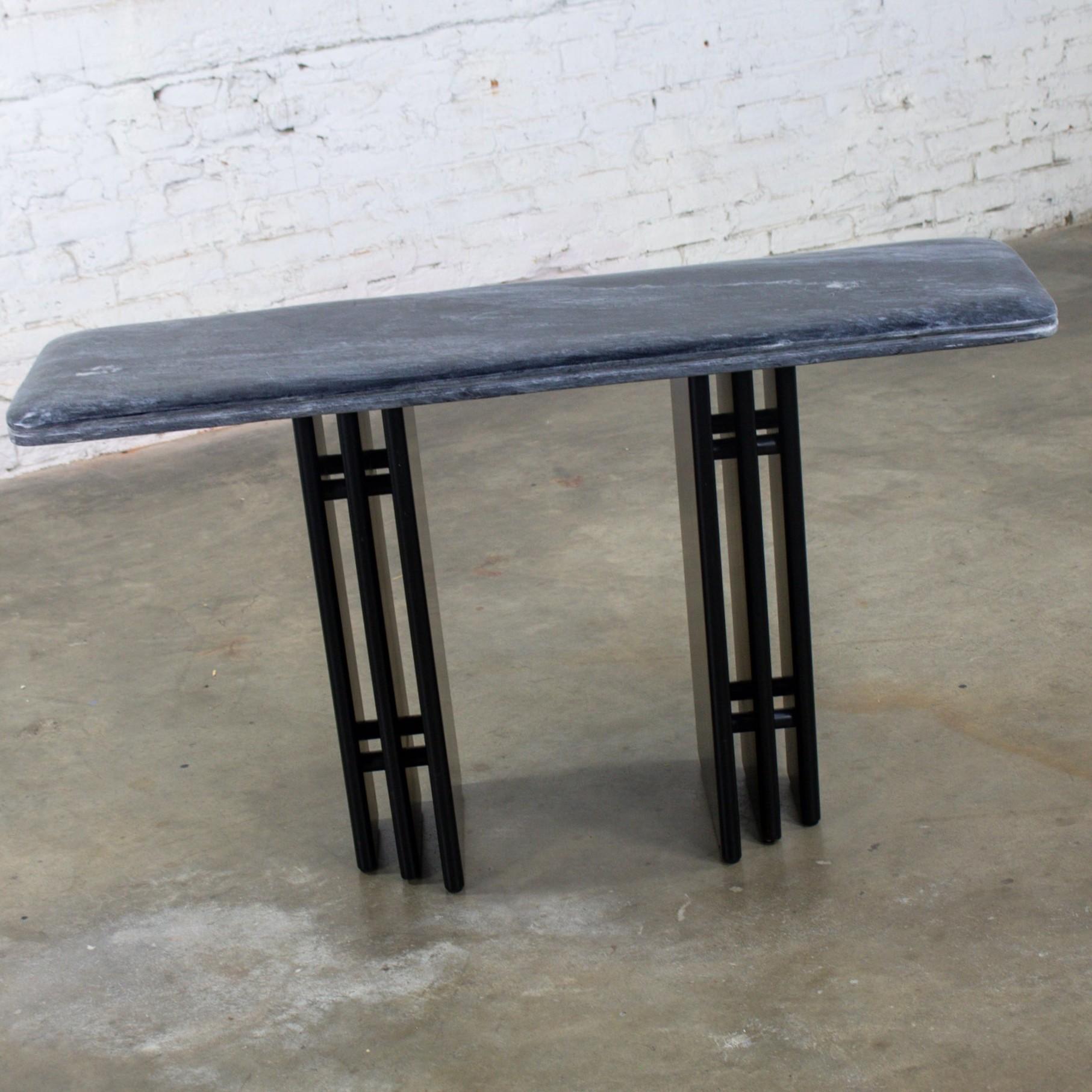 Late 20th Century Scandinavian Post Modern Sofa or Console Table Marble Rectangle Top by Bendixen Designs Made in Denmark