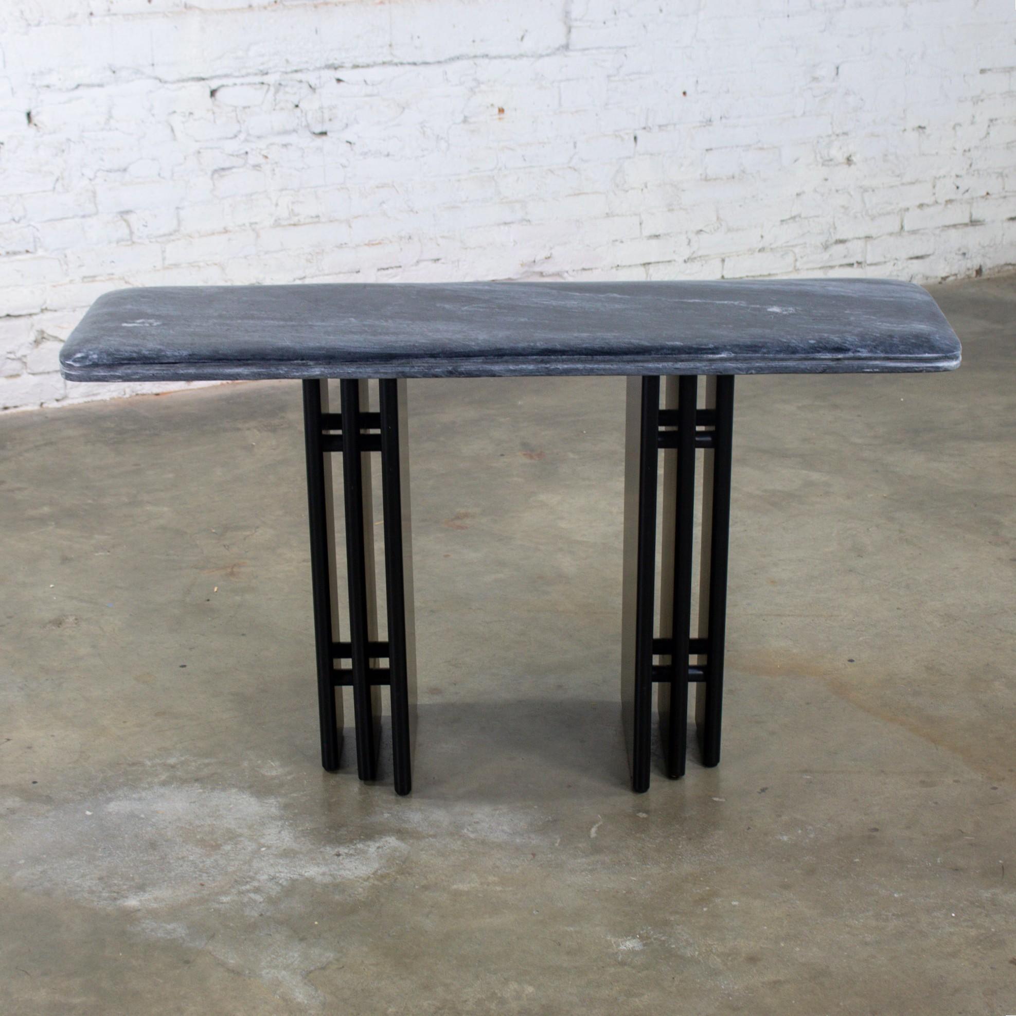 Late 20th Century Scandinavian Post Modern Sofa or Console Table Marble Rectangle Top by Bendixen Designs Made in Denmark
