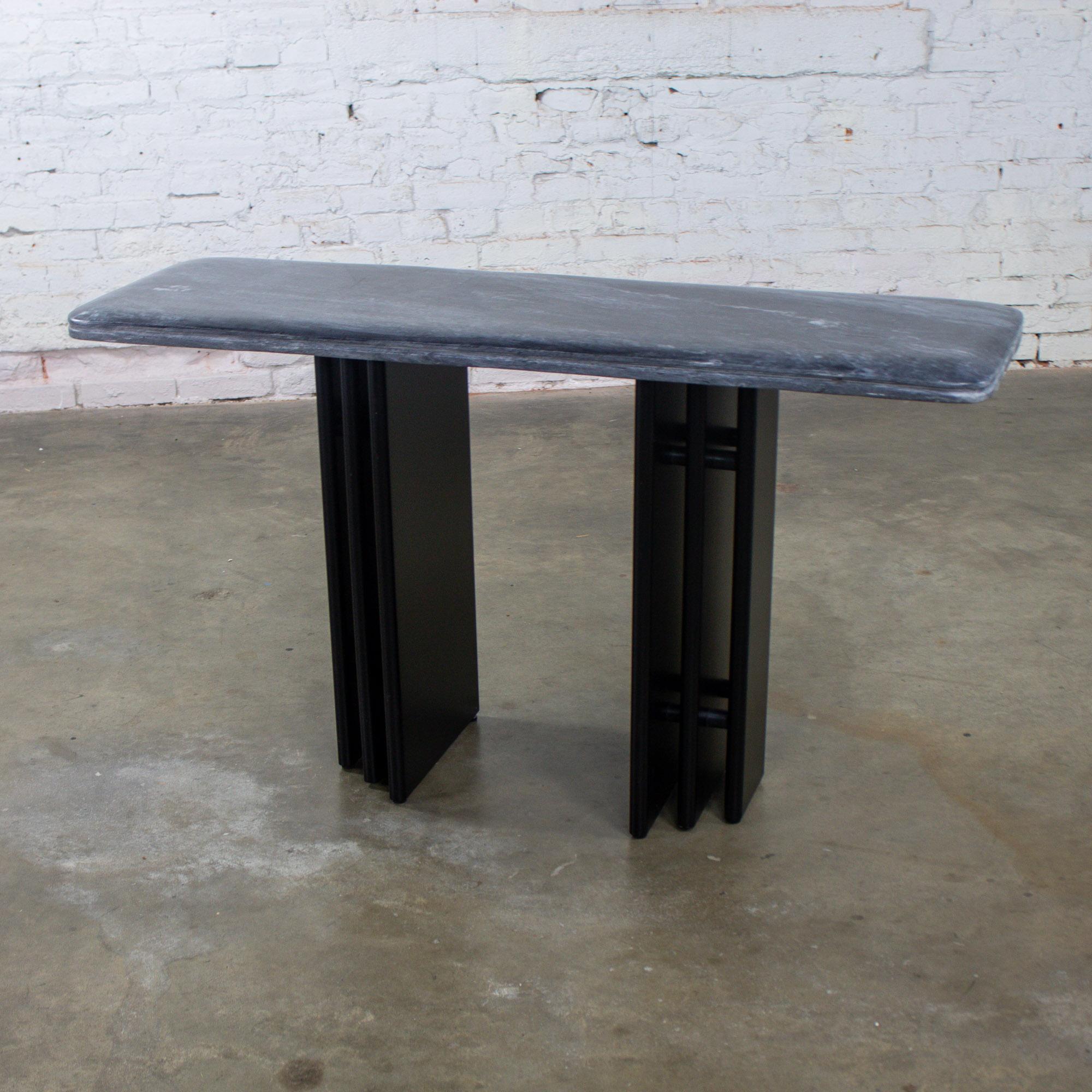 Late 20th Century Scandinavian Post Modern Sofa or Console Table Marble Rectangle Top by Bendixen Designs Made in Denmark