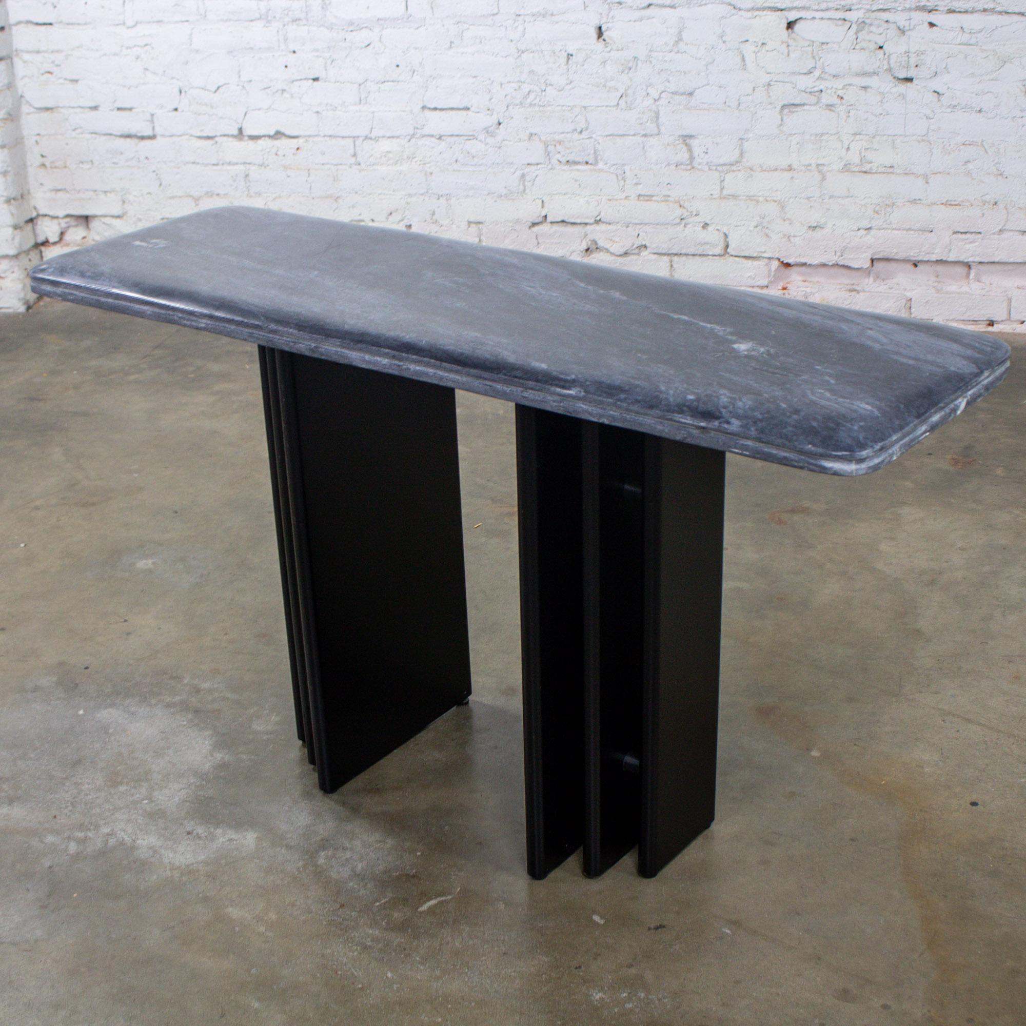 Late 20th Century Scandinavian Post Modern Sofa or Console Table Marble Rectangle Top by Bendixen Designs Made in Denmark