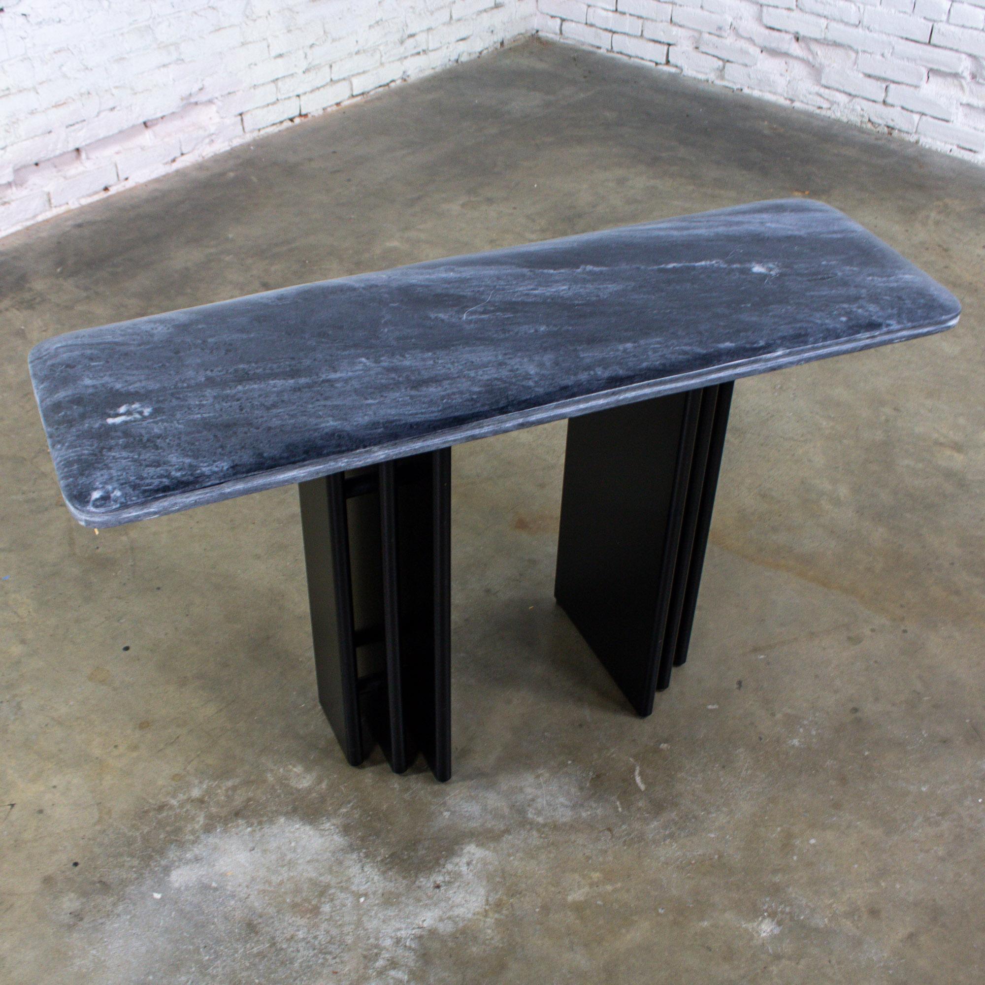 Late 20th Century Scandinavian Post Modern Sofa or Console Table Marble Rectangle Top by Bendixen Designs Made in Denmark