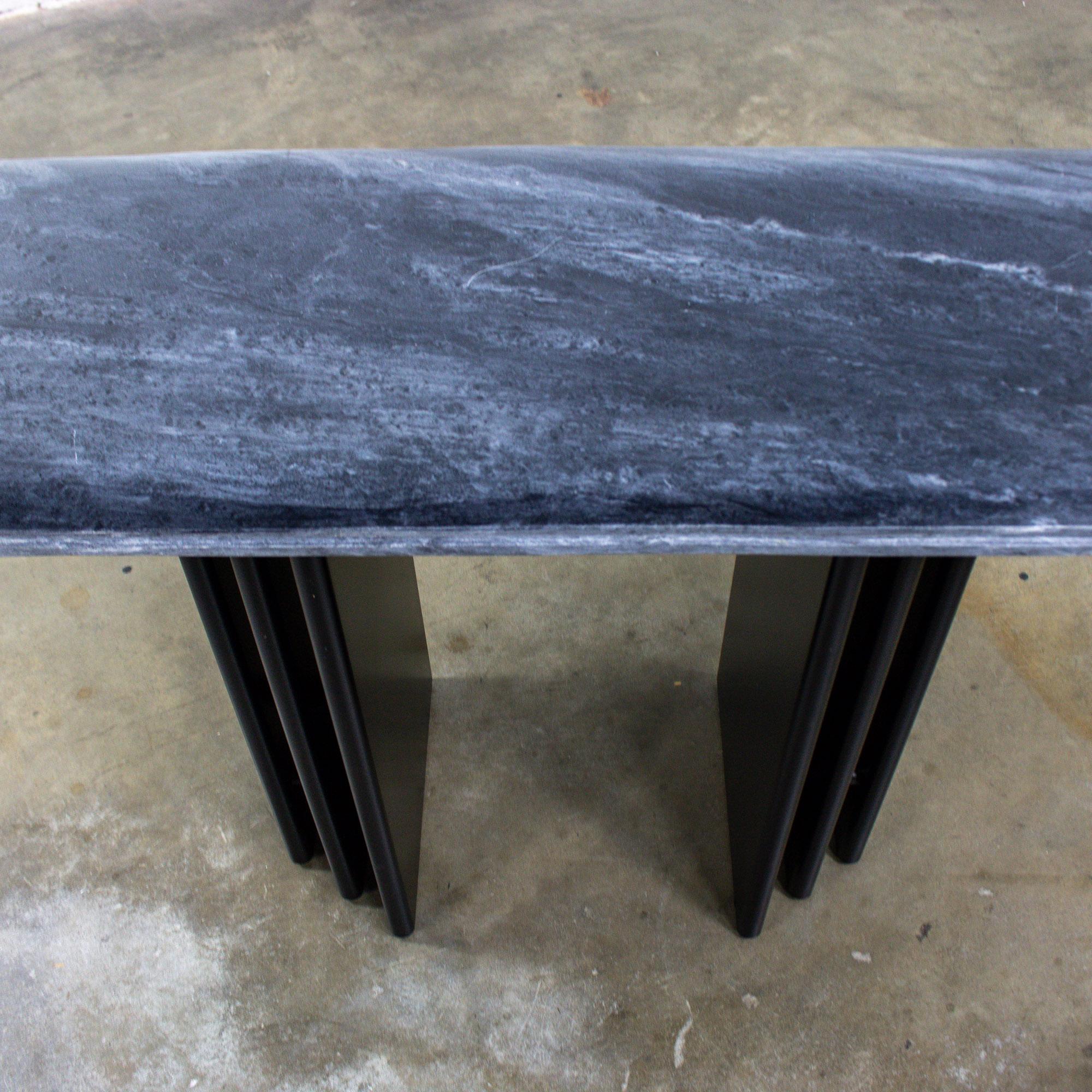 Late 20th Century Scandinavian Post Modern Sofa or Console Table Marble Rectangle Top by Bendixen Designs Made in Denmark